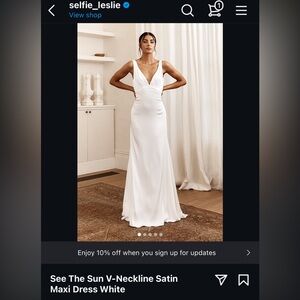 Selfie Leslie White Satin Maxi Dress